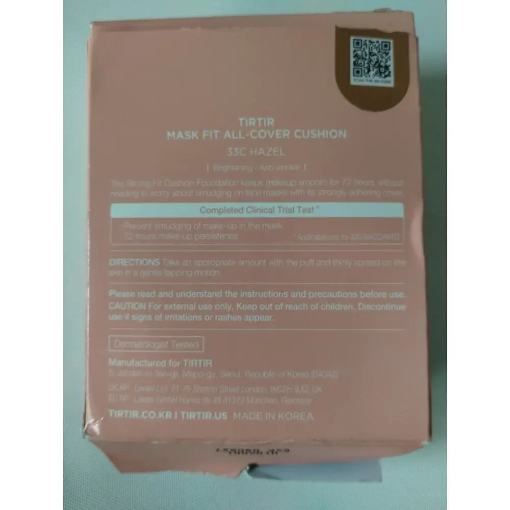 TIRTIR Mask Fit All-Cover Cushion 18g / 0.63oz - 33C Hazel (Exp 08/27)